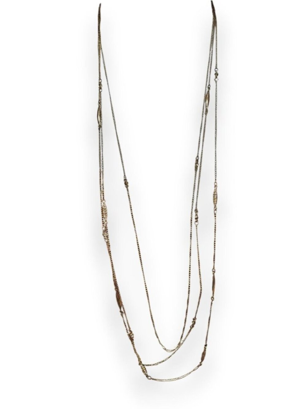Jennifer Lopez Glam Gold Tone Layered Chain Necklace 31 Inch